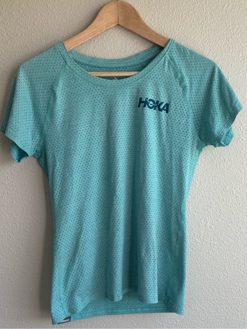 HOKA Women's Light Blue Performance Short Sleeve Tee